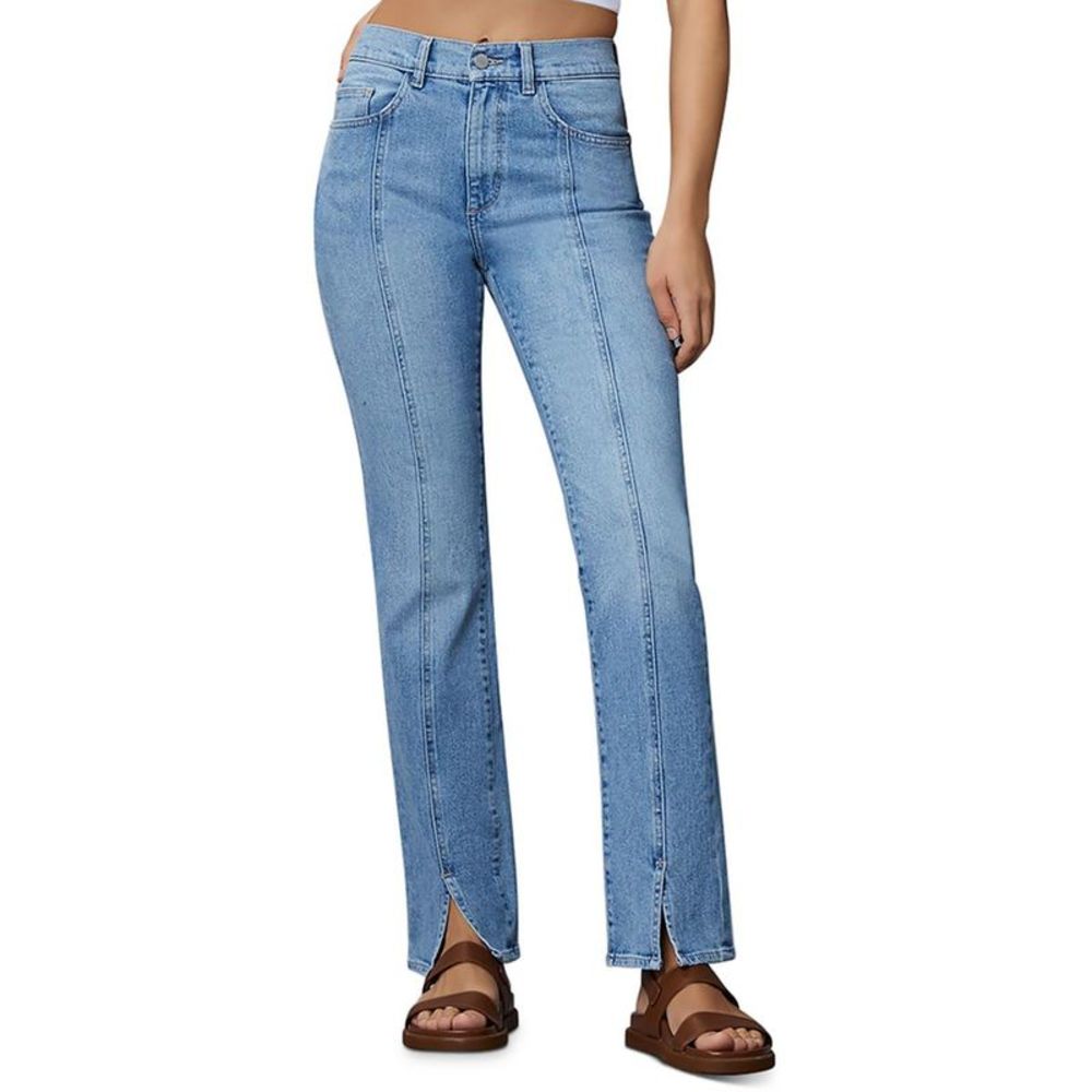 DL1961 Womens Patti Blue Denim Faded Slit Straight Leg Jeans NWT